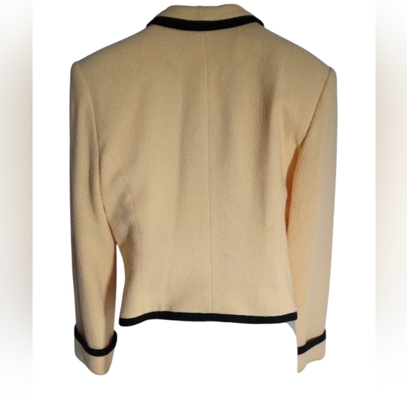 Albert Nipon women's Waist Length Two Tone Wool Nylon Career Blazer Size 10 - Picture 8 of 8